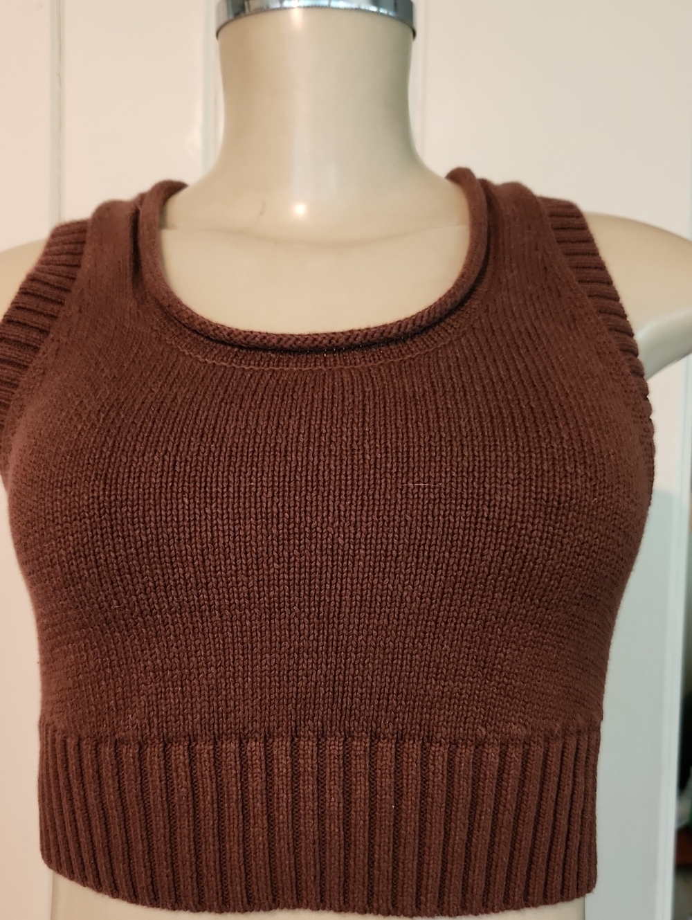 Reformation Chocolate Brown Knit Crop Tank
